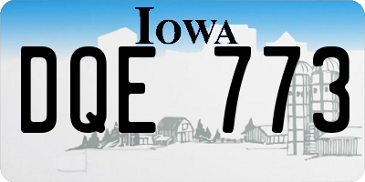 IA license plate DQE773