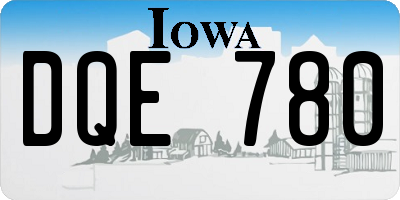 IA license plate DQE780