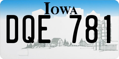 IA license plate DQE781