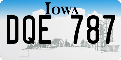 IA license plate DQE787