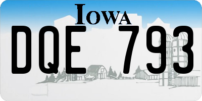 IA license plate DQE793