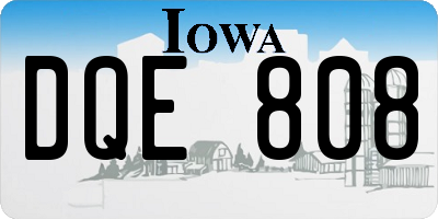 IA license plate DQE808