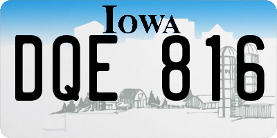 IA license plate DQE816