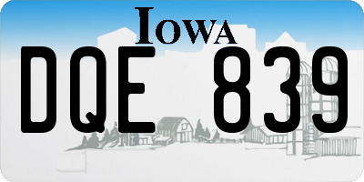 IA license plate DQE839