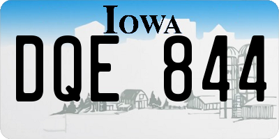 IA license plate DQE844