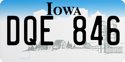 IA license plate DQE846