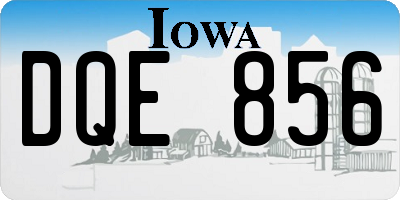 IA license plate DQE856