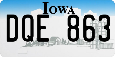 IA license plate DQE863