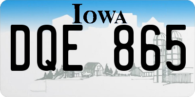 IA license plate DQE865