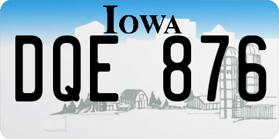 IA license plate DQE876