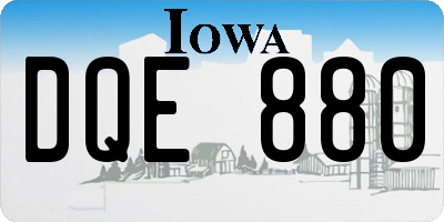 IA license plate DQE880
