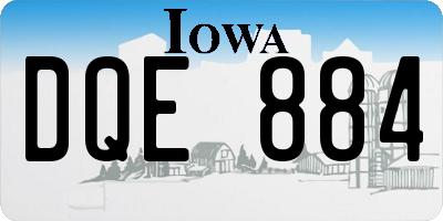 IA license plate DQE884