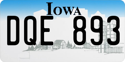 IA license plate DQE893