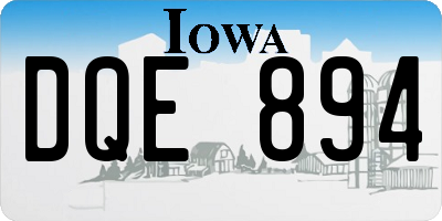 IA license plate DQE894