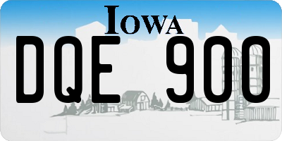 IA license plate DQE900