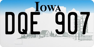 IA license plate DQE907