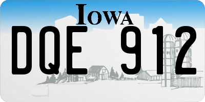 IA license plate DQE912