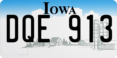 IA license plate DQE913