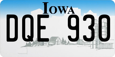 IA license plate DQE930