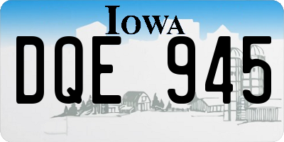 IA license plate DQE945