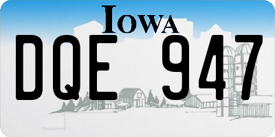IA license plate DQE947