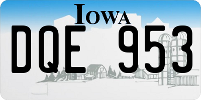 IA license plate DQE953