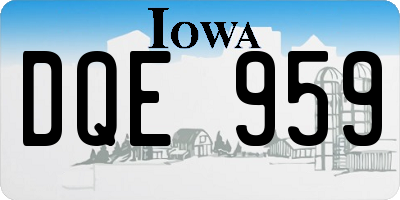 IA license plate DQE959