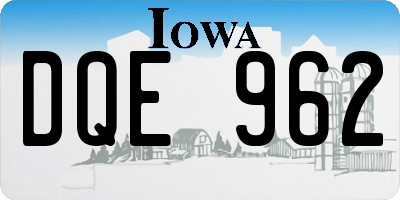 IA license plate DQE962