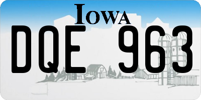 IA license plate DQE963