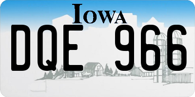 IA license plate DQE966