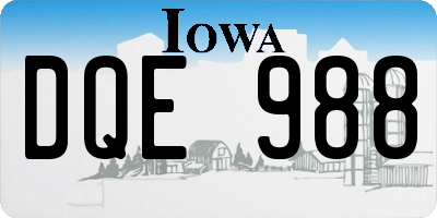 IA license plate DQE988