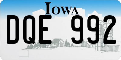 IA license plate DQE992