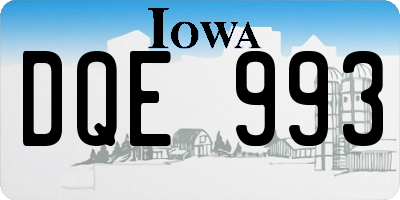 IA license plate DQE993