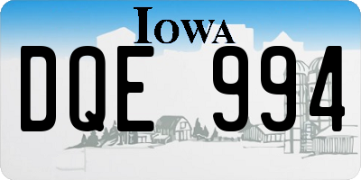 IA license plate DQE994