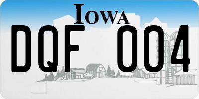 IA license plate DQF004