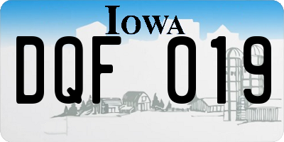 IA license plate DQF019