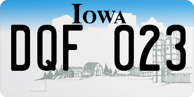 IA license plate DQF023
