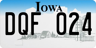 IA license plate DQF024