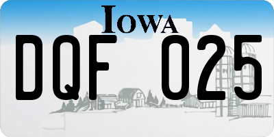 IA license plate DQF025