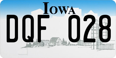 IA license plate DQF028