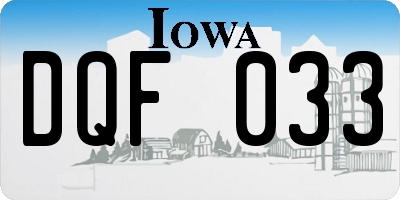 IA license plate DQF033