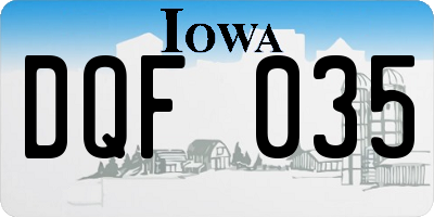 IA license plate DQF035