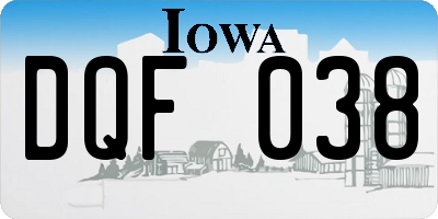 IA license plate DQF038