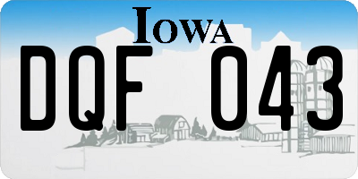 IA license plate DQF043