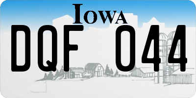 IA license plate DQF044
