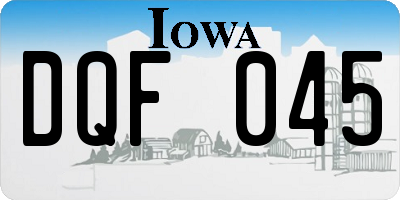 IA license plate DQF045