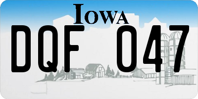 IA license plate DQF047