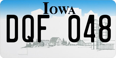 IA license plate DQF048