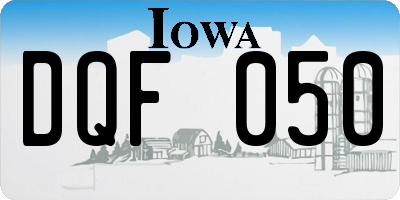 IA license plate DQF050