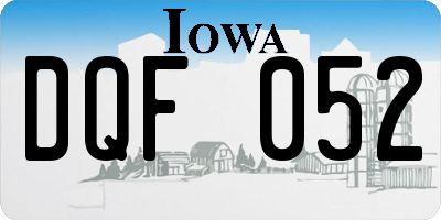 IA license plate DQF052